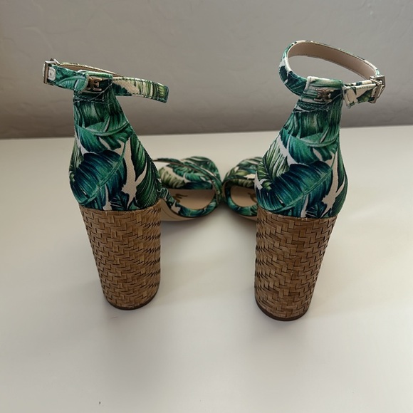Sam Edelman Yaro, Jade Palm Print heeled Sandals Size 8 1/2 - Picture 8 of 9